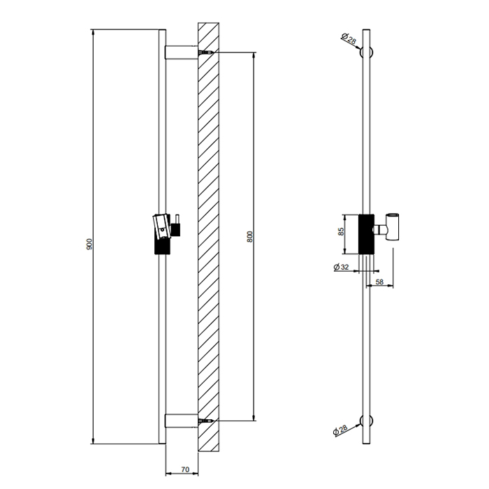 Штанга для душа Gessi Ingranaggio, цвет: Finox Brushed Nickel
