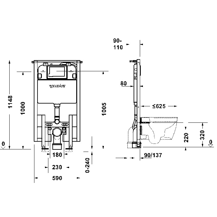 Duravit Durasystem Система инсталляции с автосмывом