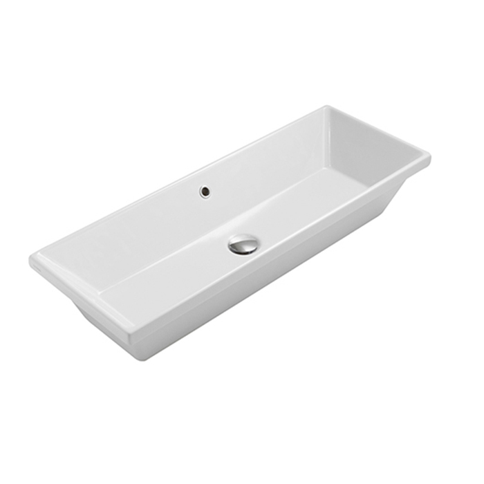 Раковина Globo Stockholm 90x34х17 см, без отв., цвет: белый