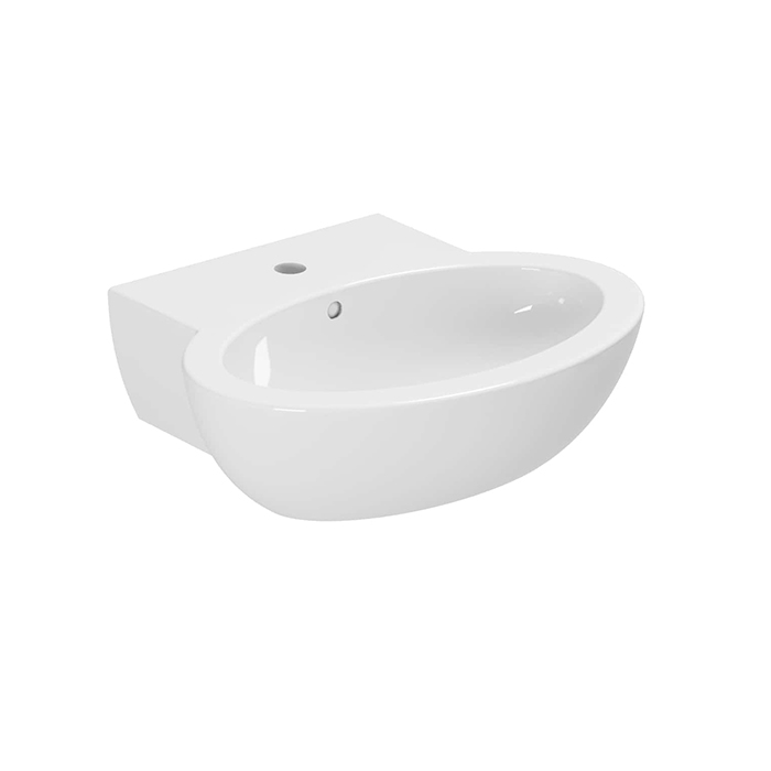 Раковина подвесная Azzurra Comoda 55х47 см, с 1 отв. под смеситель, цвет: Bianco lucido