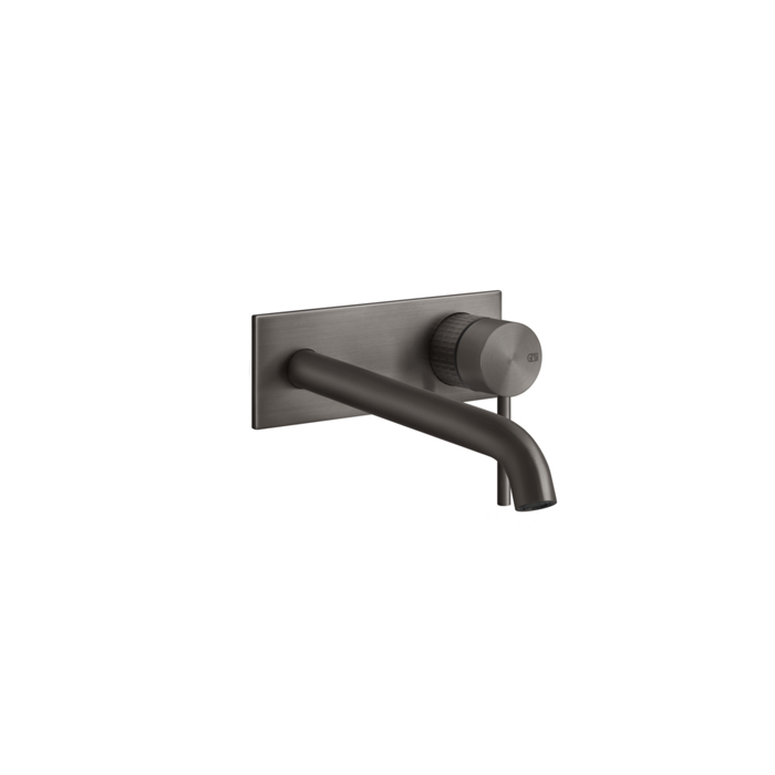 Встраиваемый смеситель для раковины с изливом Gessi 316 200-170мм, внешняя часть, цвет: brushed black metal pvd