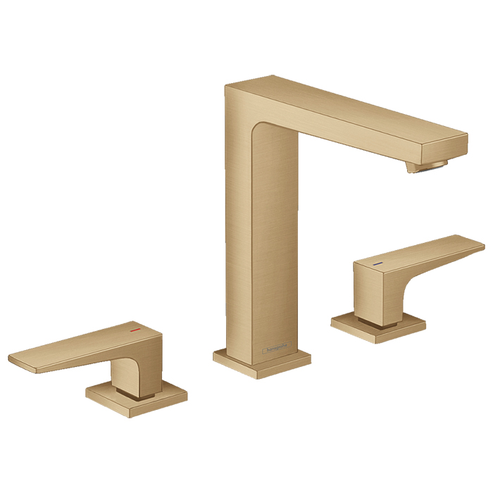 Смеситель для раковины Hansgrohe Metropol, на 3 отв, с донным клапаном, излив: 15.2см, цвет: шлифованная бронза