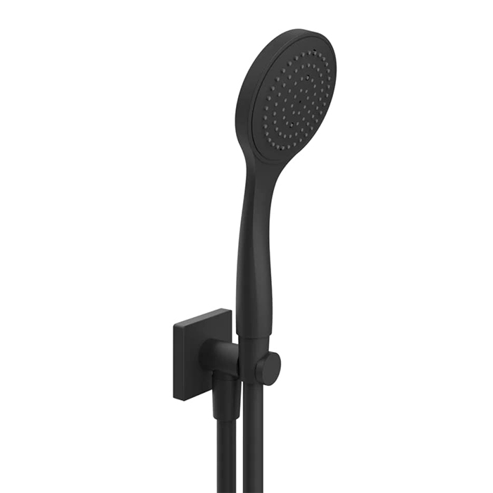 Душевой комплект Gessi Rilievo, состоящий из вывода воды на1/2", держателя, шланга 1,50 м и душевой лейки, цвет: nero XL