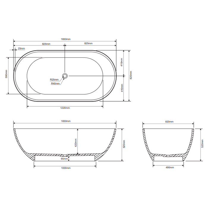 Dea Design Shadow Ванна 165x82x52см, отдельностоящая, Glasstech, прозрачная смола, цвет: Brown Copper R9