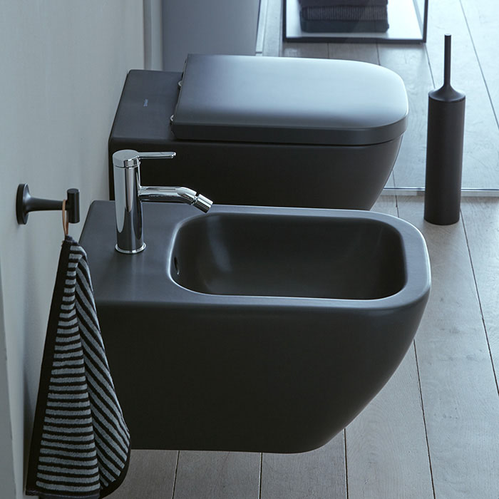 Duravit Happy D.2 Plus Унитаз подвесной rimless 36.5x54см, вкл. крепление Durafix, цвет: антрацит матовый