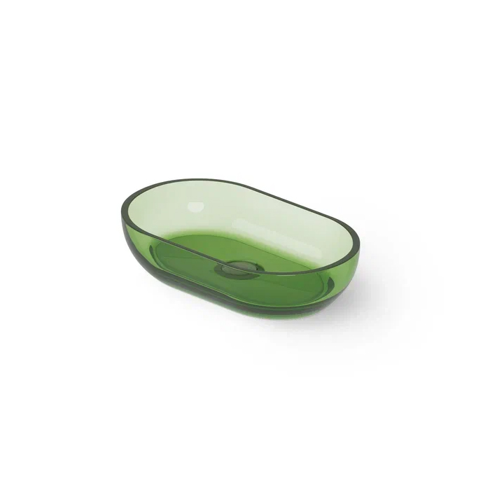 Dea Design Washbasins Раковина 55х32х13см, накладная, без отв., Glasstech, прозрачная смола, цвет: Emerald R3