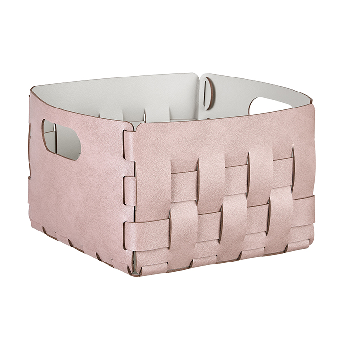 Корзинка ADJ Bottega, 25x25xH20 см, цвет: пепельная роза/устричный