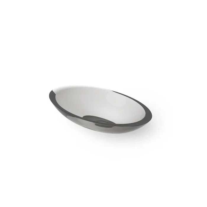 Dea Design Washbasins Раковина 60х35х10.5см, накладная, без отв., Glasstech, прозрачная смола, цвет: Smoky Black R4