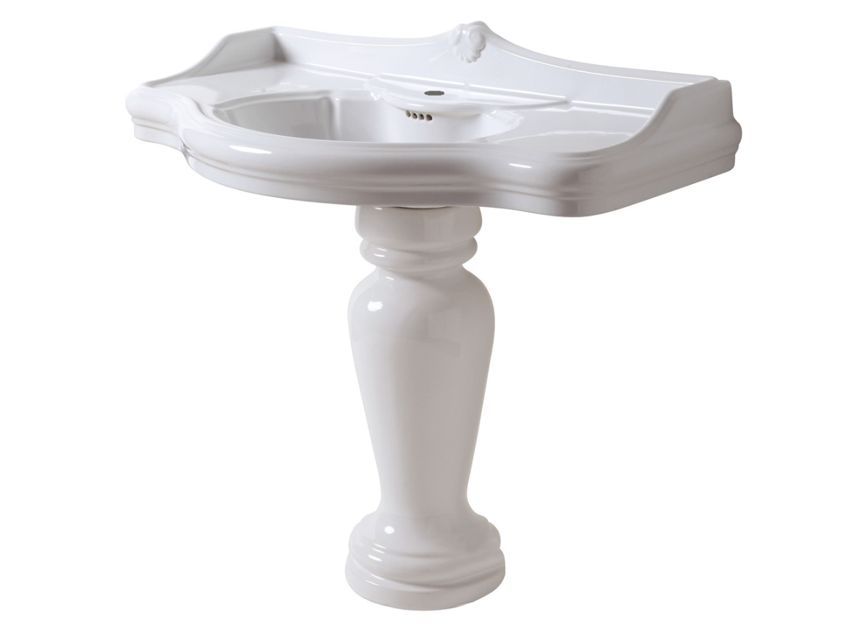 Azzurra Jubilaeum Раковина 110x62 см, 1 отв., с пьедесталом, цвет: Bianco lucido