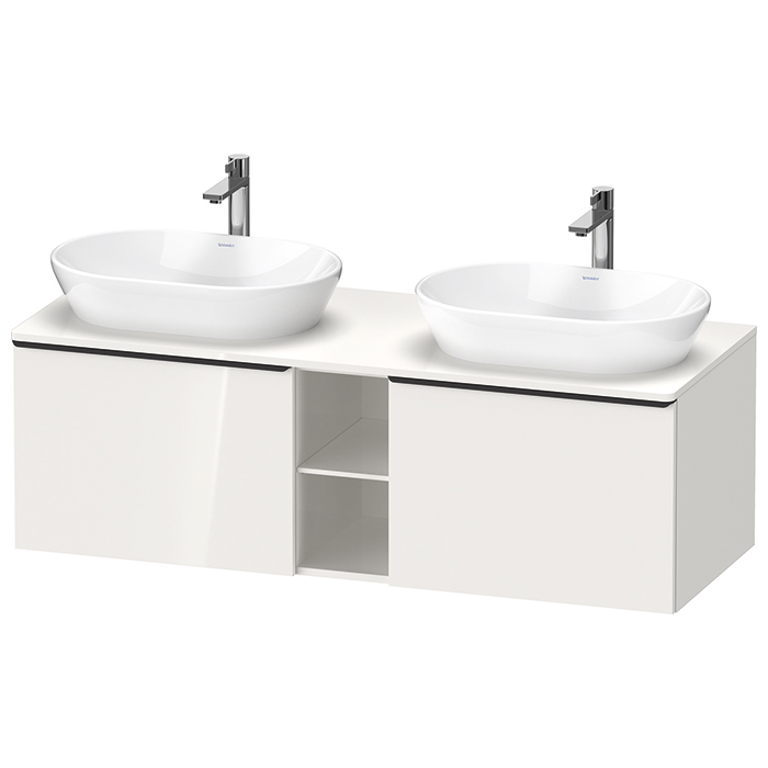 Тумбочка Duravit D-Neo подвесная 140х45.9x55см, 2 раковины, 2 ящика, цвет: белый высокоглянцевый