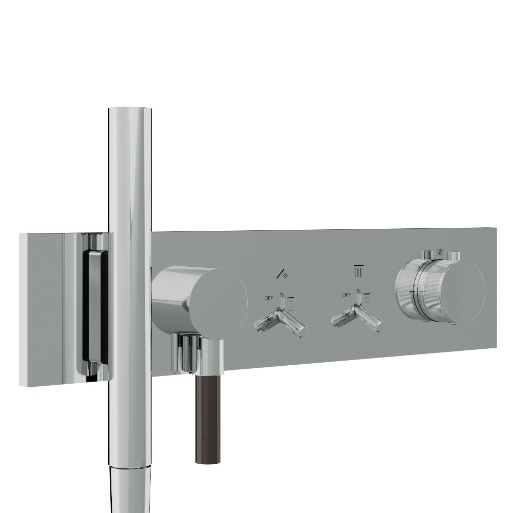 Внешняя часть термостатического смесителя Treemme Watt на 2 потребителя — RWIT2B92CC01