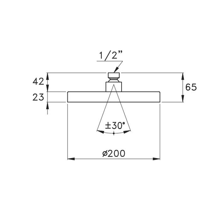 Stella Docce 316A-200 Верхний душ Ø20см, цвет: Copper satinato PVD