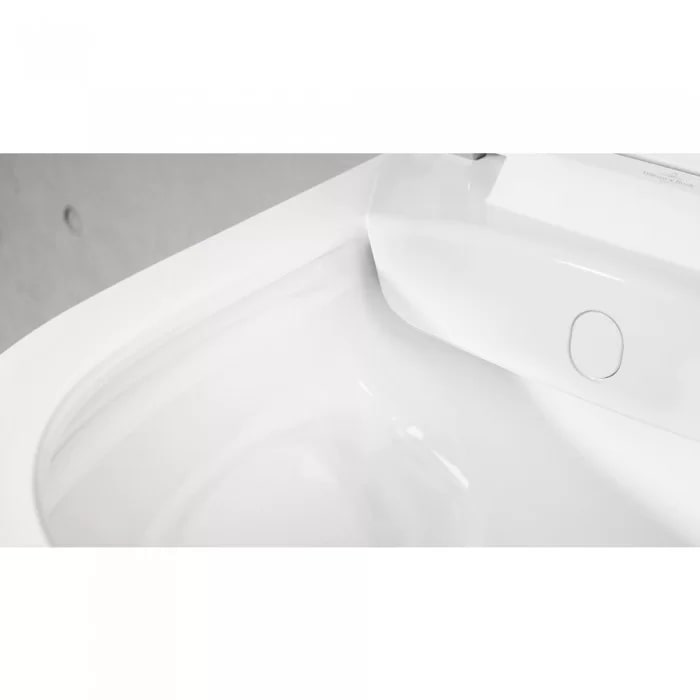 Villeroy&Boch Viclean Унитаз-биде 38.5х59.5х36см, подвесной, в комплекте с сиденьем, покрытие CeramicPlus, цвет: альпийский белый