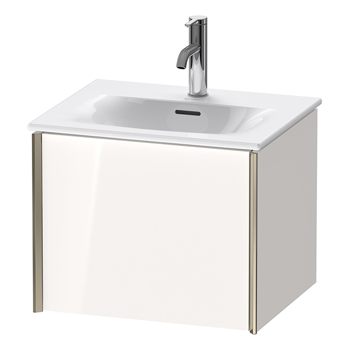 Тумба подвесная Duravit XViu 51x42x39.7см, с раковиной, 1 ящик, цвет: белый глянцевый/champagne matt