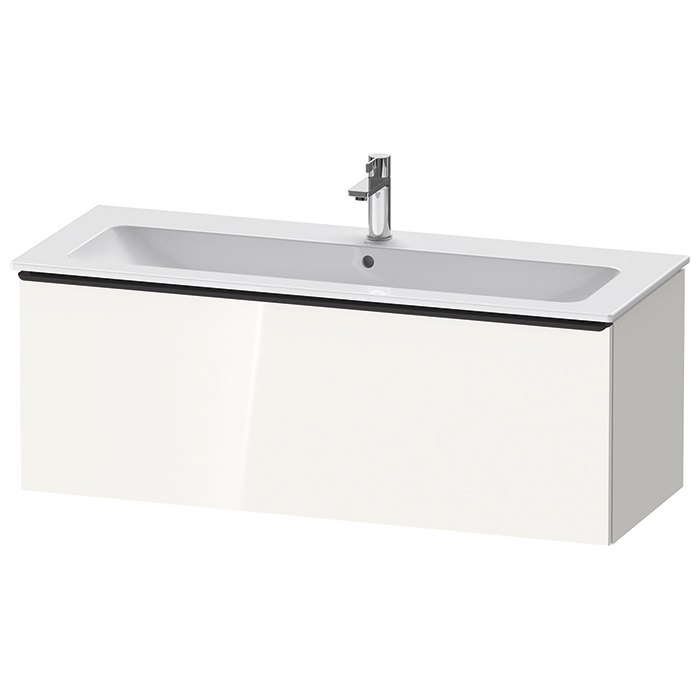 Тумбочка Duravit D-Neo подвесная 121х44x46.2см, раковина, 1 ящик, цвет: белый высокоглянцевый