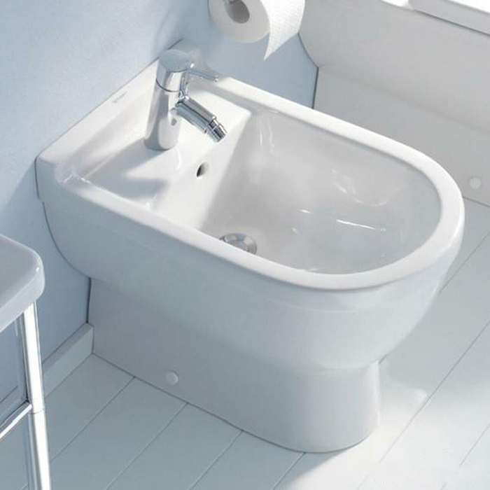 Duravit Starck 3 Биде приставное 56х36см , с 1 отв., покрытие WonderGliss, цвет: белый