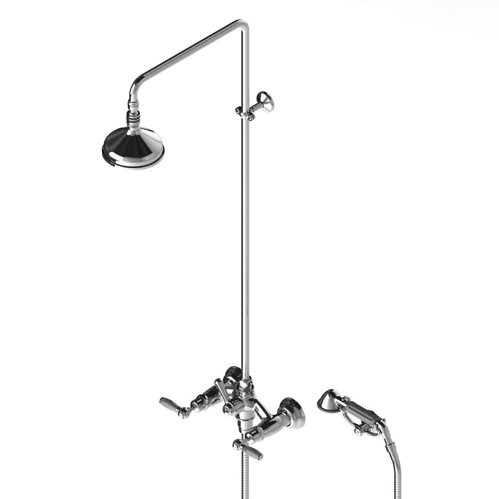 Душевой комплект Stella Italica Leve 3284/33-140: смеситель, штанга+ручной+верхний душ 140мм, цвет: хром