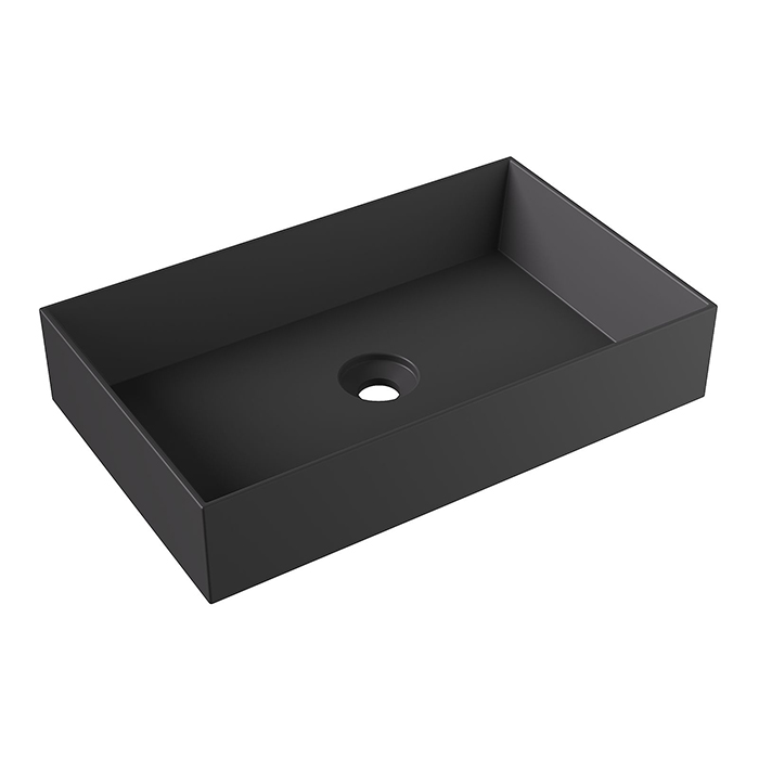 Alice Spy Rectangular Раковина 60x38х12см, накладная, без отв., цвет: чёрный матовый