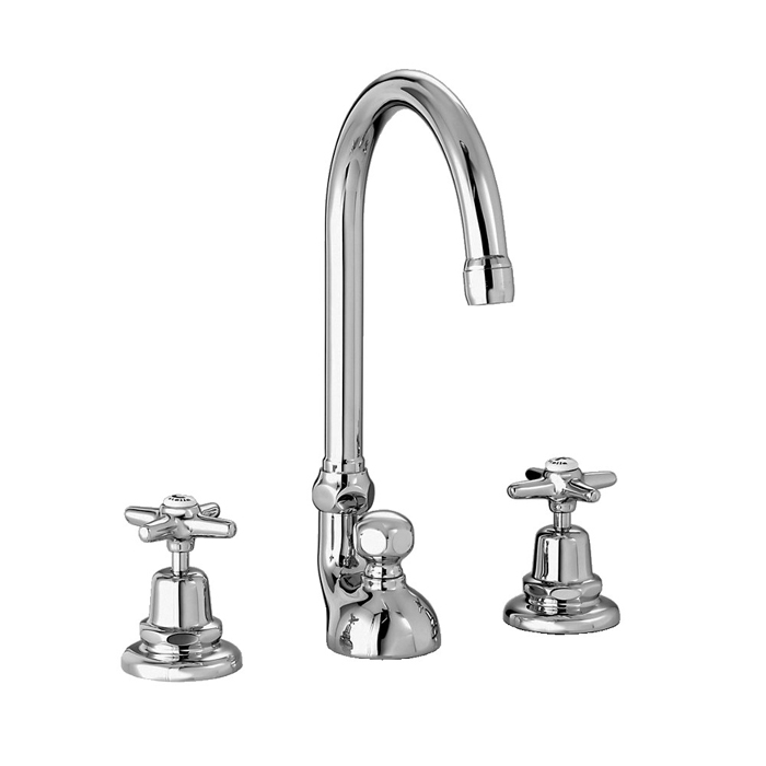 Смеситель для раковины Stella Italica на 3 отверстия 3226TC, с донным клапаном, цвет: хром