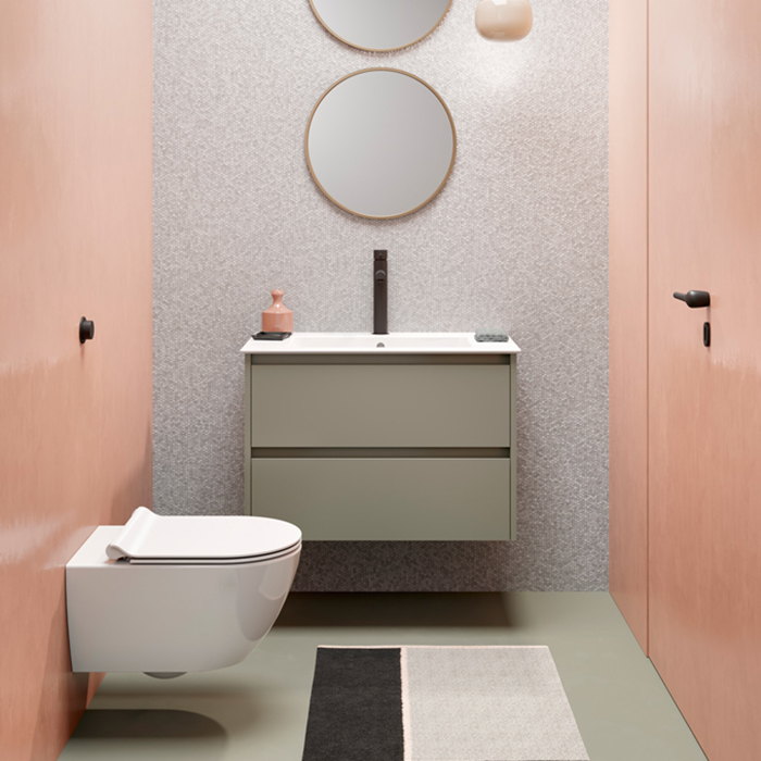 GSI Pura Унитаз подвесной 55х36см., Swirlflush с креплением, безободковый, цвет: белый глянцевый