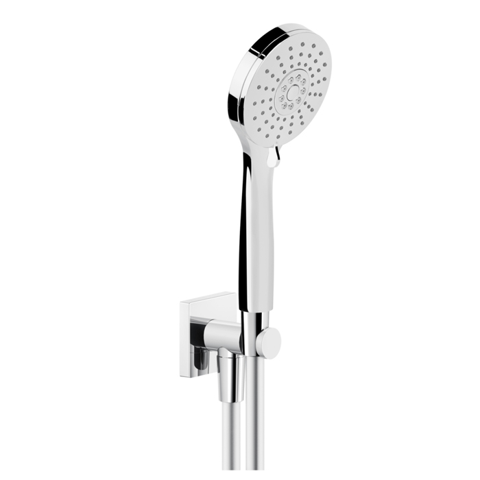 Душевой гарнитур Gessi Emporio shower, вывод воды, держатель, шланг 1,5м и Ручной душ, с 3 режимами струи с защитой от изв. налёта, цвет: хром