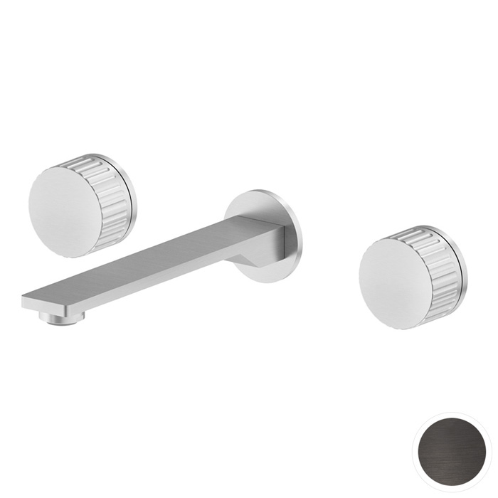Смеситель для раковины Newform Steel Line, настенный, без донного клапана, цвет: pvd brushed gun metal