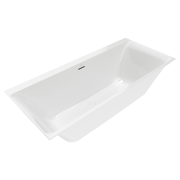 Villeroy&Boch Subway 3.0 Ванна встраиваемая 180х80х48см, слив по центру, компл. ножек, слив-перелив: белый, материал: Quaryl, цвет: альпийский белый