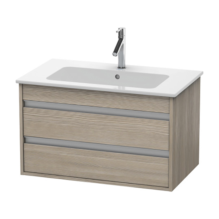 Тумба подвесная Duravit Ketho, 80x47.5х48см, с раковиной, с 2 выдв.ящиками, цвет: сосна серебристая