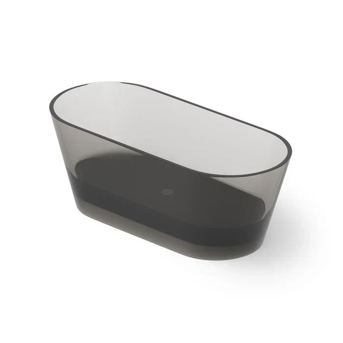 Dea Design Shadow Ванна 160х70х58см, отдельностоящая, Glasstech, прозрачная смола, цвет: Smoky Black R4