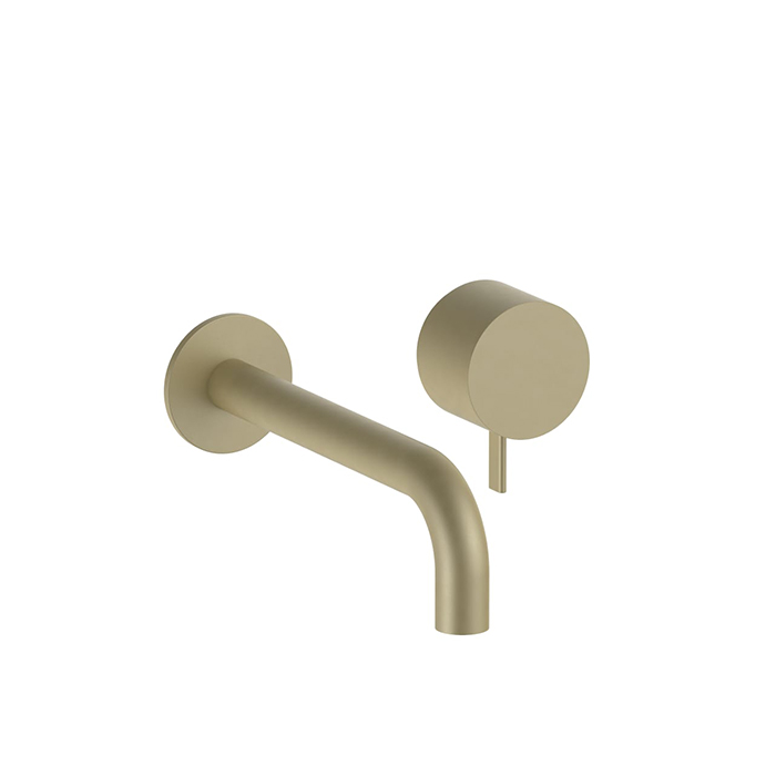 Смеситель для раковины Fantini AF/21, настенный, излив: 208 мм, цвет: Matt British Gold PVD