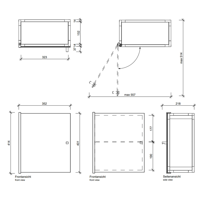 Decor Walther Glas S 2 Шкафчик подвесной 35x19x40см, стекло матовое, цвет: хром