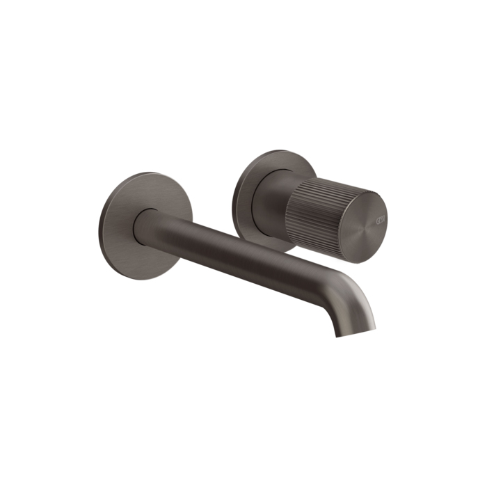 Смеситель для раковины Gessi Habito Rigato, настенный, цвет: Black Metal Brushed PVD