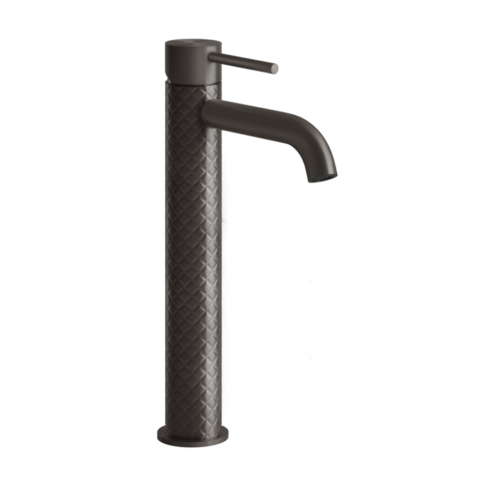 Смеситель для раковины Gessi 316, на 1 отв., высокий, h: 305мм, излив: 123мм, цвет: brushed black metal pvd