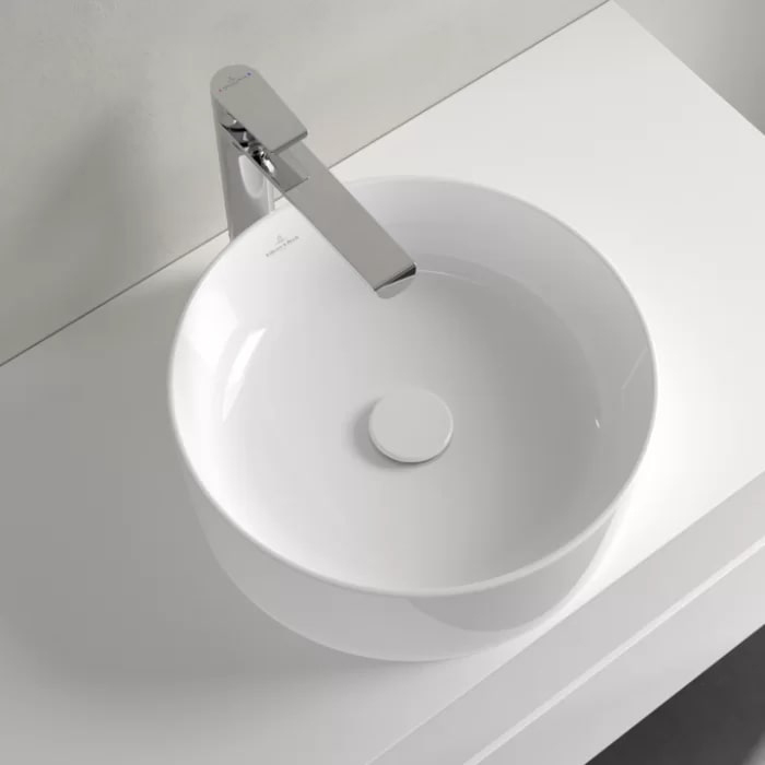 Villeroy&Boch Collaro Раковина накладная 400*400*145h, без отв. под смеситель, без перелива, TitanCeram, цвет альпийский белый