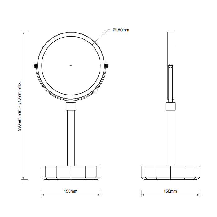 Decor Walther KR KSA Kristall Зеркало косметическое, настольное, цвет: янтарь/золото