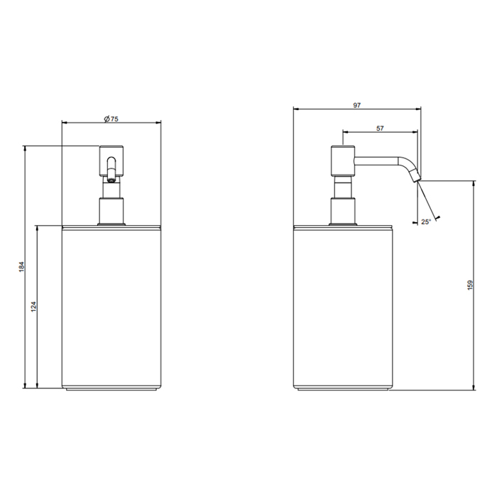Дозатор для жидкого мыла Gessi Rilievo, настольный, колба белая, цвет: Brushed Brass PVD