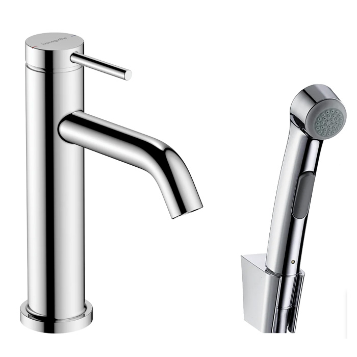 Hansgrohe Tecturis S Смеситель для раковины, 1 отв., EcoSmart+, с гигиеническим душем и шлангом 160см., цвет: хром