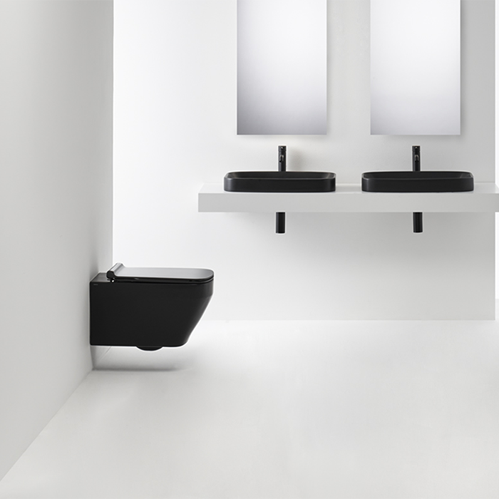 Simas Baden Baden Унитаз подвесной 56х36см, безободковый, цвет: черный матовый