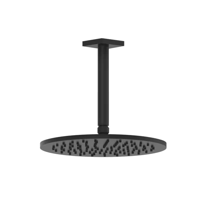 Потолочная душевая головка шарнирная Gessi Rilievo на 1/2", Ø250мм, длина изгот. под заказ (105 - 1855мм), цвет: nero XL