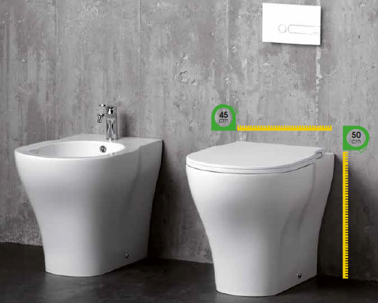 Azzurra XL Биде напольное 61x43x49 см, 1 отв. под смеситель, с креплением, цвет: Bianco lucido