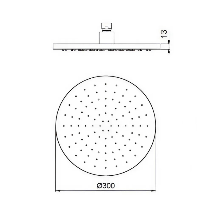 Almar Round Верхний душ Ø30см, настенный, круглый, латунь, цвет: Gun Metal Brushed PVD