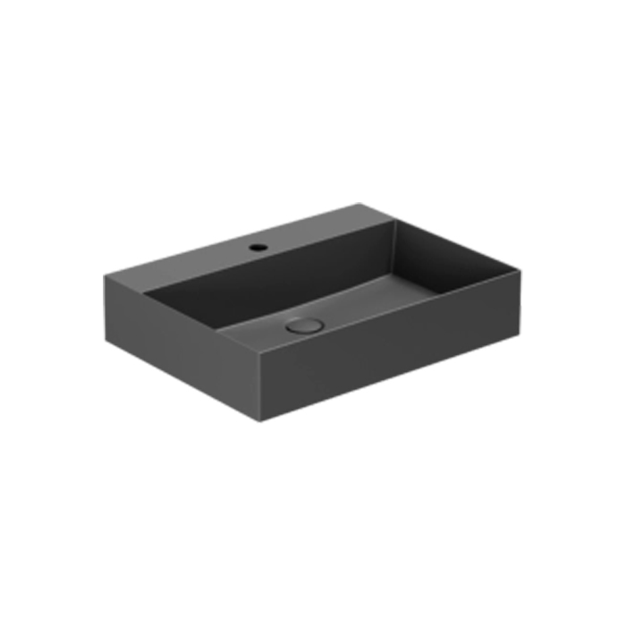 Azzurra Elegance Squared Раковина подвесная/накладная, 60x45xH12,5 см, 1 отв., цвет: Carbone