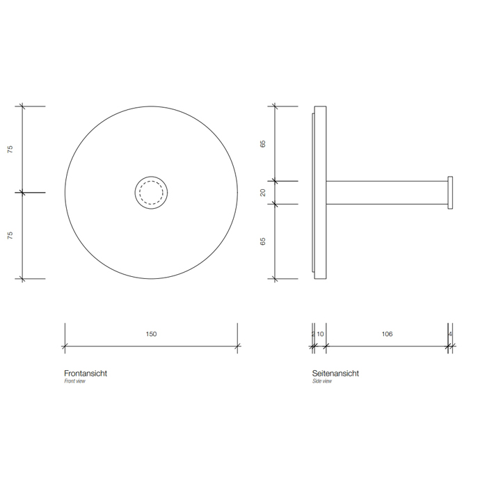 Держатель туалетной бумаги Decor Walther Stone TPH1, подвесной, цвет: белый / хром