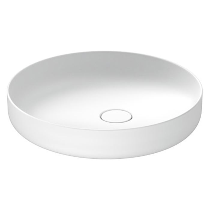 Раковина накладная Duravit Vitrium 46см, без отв., круглая, из DuroCast UltraResist, без перелива, цвет: белый матовый