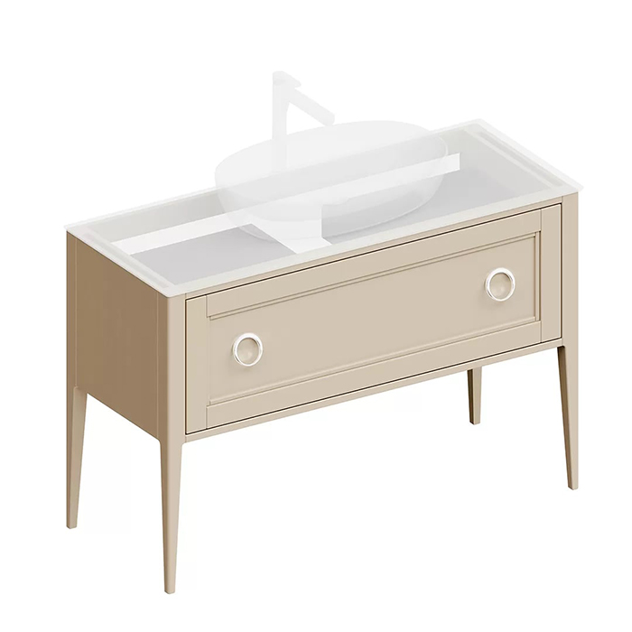 Kerama Marazzi Plaza Classic Тумба напольная 120см, 1+1 ящик, цвет: капучино матовый
