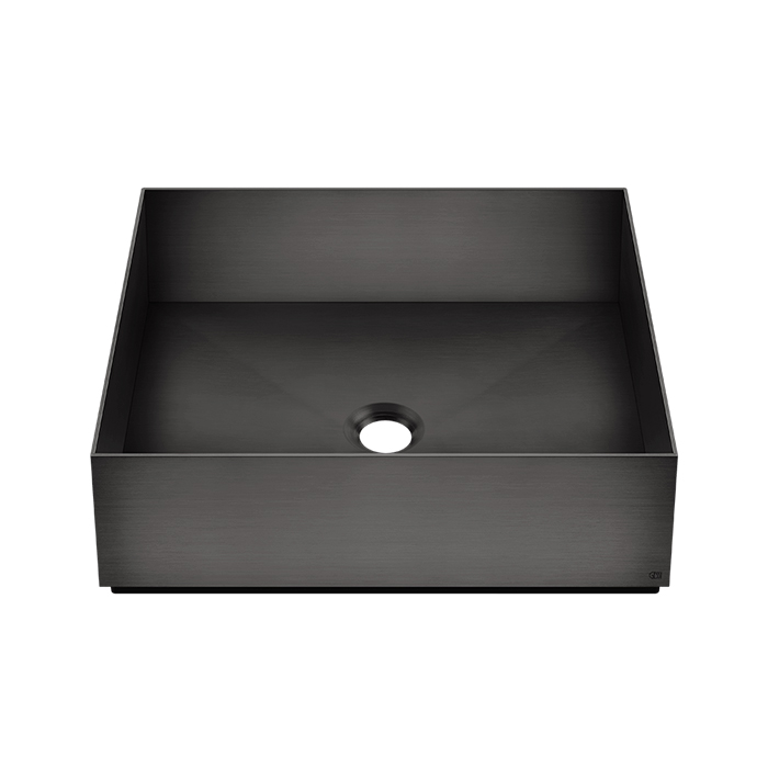Gessi 316 Раковина 40x40 см, без отв., для установки на столешницу, без перелива, нержавеющая сталь, цвет: Black Metal Brushed PVD