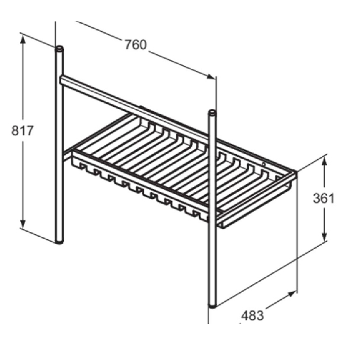 Ideal Standard Conca Рама под раковину, сталь, 76x48.3x81.7см, для раковин 80см, (E224101/E224201/E224301) / (T4362xx/T436501/T436401) / (T460401), цвет: черный матовый