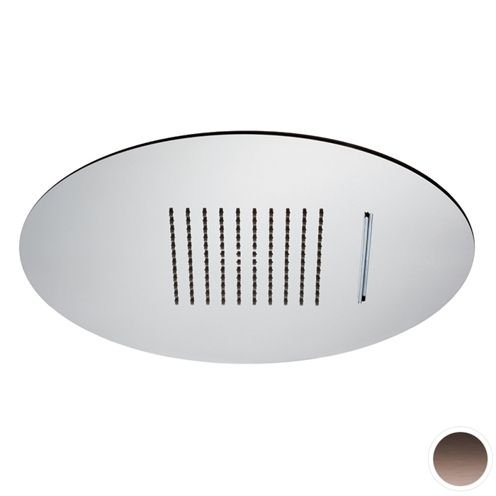 Верхний душ Newform Head Showers 40см, потолочный, скрытый, дождь/водопад, цвет: PVD brushed copper bronze