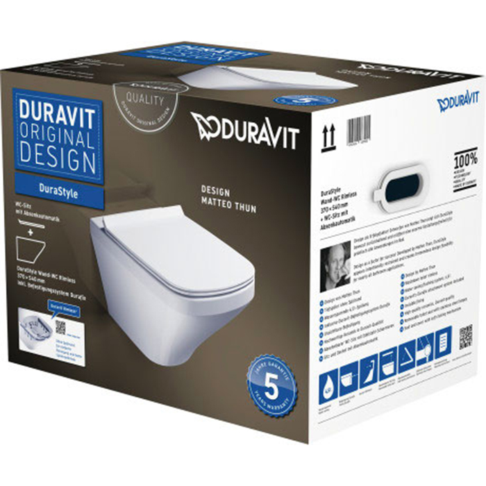 Duravit DuraStyle Комплект: подвесной унитаз Rimless 255109 37х54см.+ сиденье с SoftClose 006739
