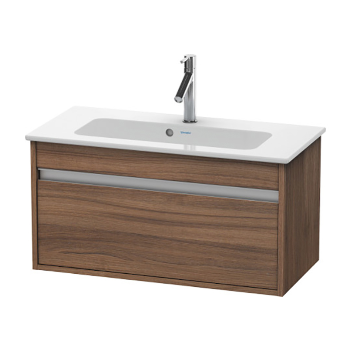 Тумба подвесная Duravit Ketho, 80x38.5х41, с раковиной, 1 выдв. ящик, цвет: орех натуральный